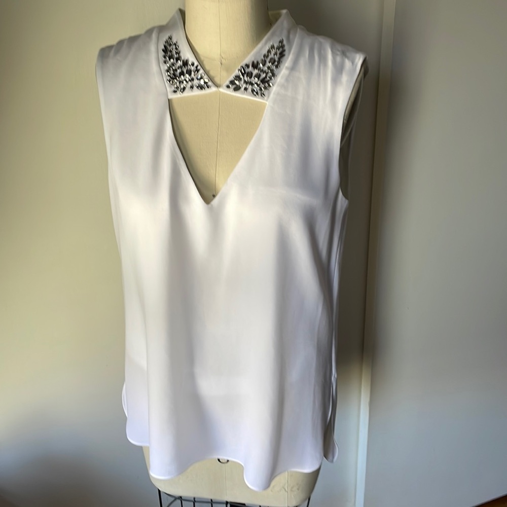 BCBGMAXAZRIA Sofie White Top